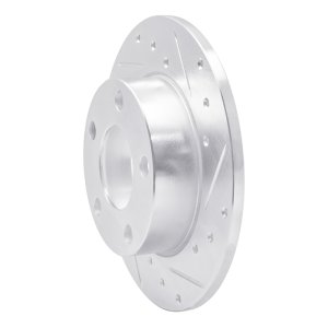 Audi A4 Quattro Brake Rotor (1) - Rear Right - R1 Concepts - Drilled & Slotted - Silver - `96-`05